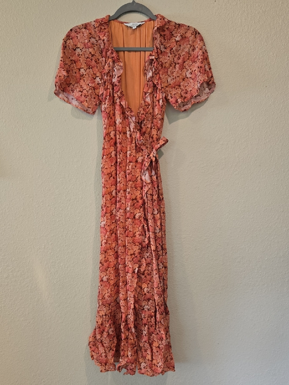 & Other Stories Floral Wrap Midi Dress